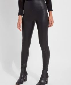 Lysse Lysse Texture Leather Legging, Kohl Black