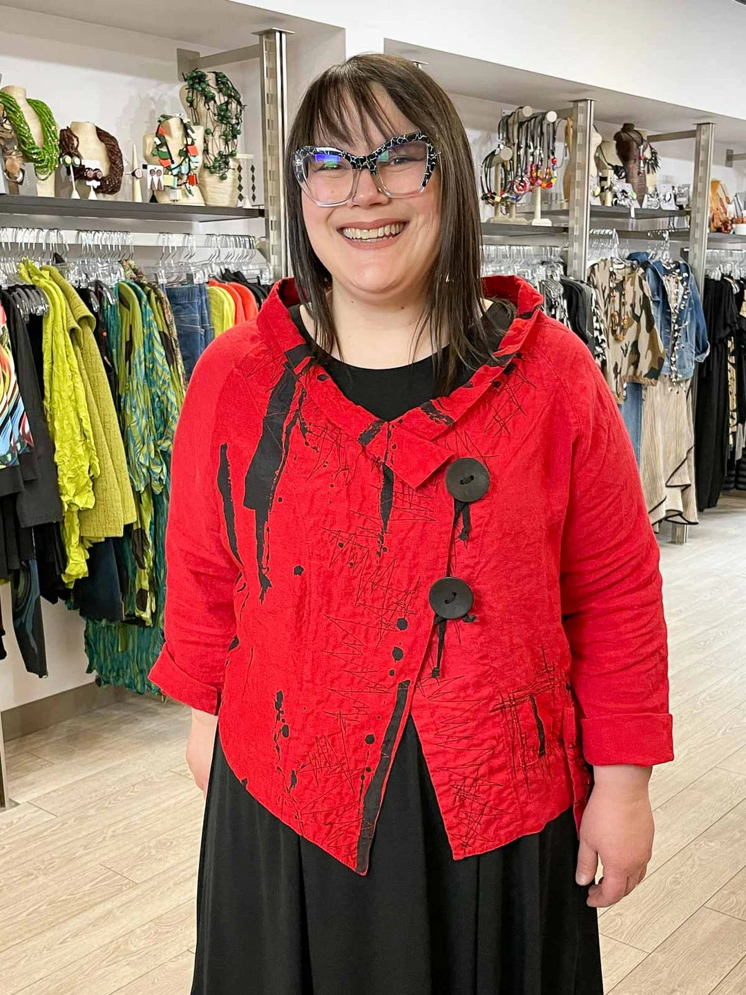 Mara Gibbucci Embroidered Short Jacket, Red Mara Gibbucci 3 Mara Gibbucci Embroidered Short Jacket, Red Mara Gibbucci