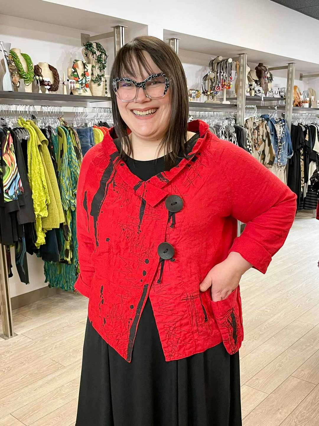 Mara Gibbucci Embroidered Short Jacket, Red Mara Gibbucci 4 Mara Gibbucci Embroidered Short Jacket, Red Mara Gibbucci
