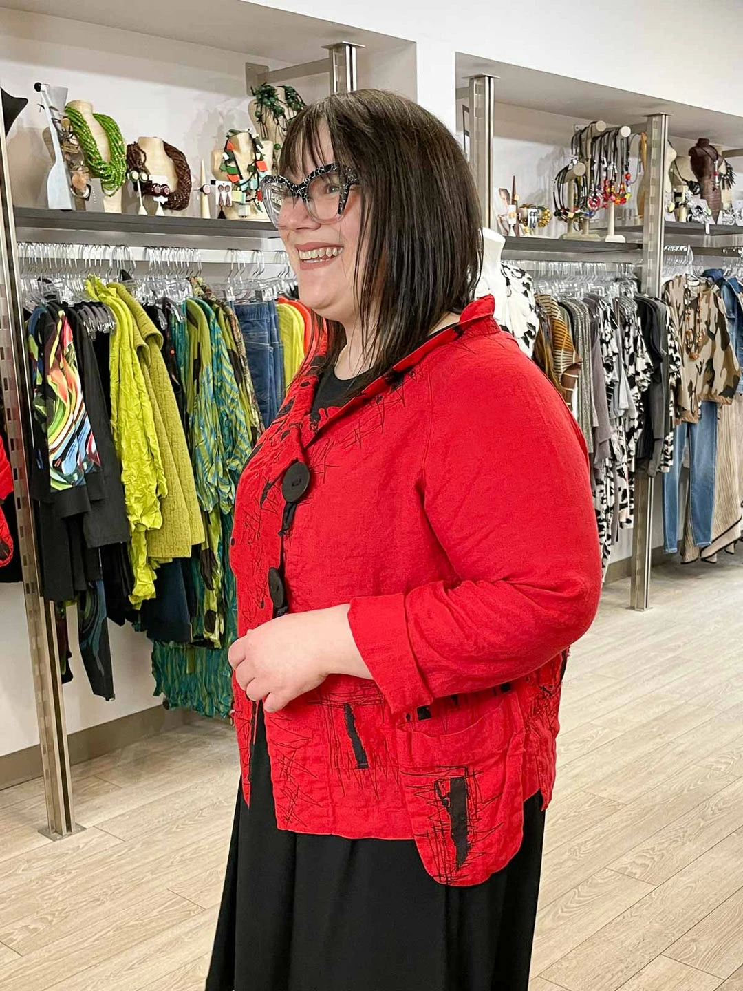 Mara Gibbucci Embroidered Short Jacket, Red Mara Gibbucci 5 Mara Gibbucci Embroidered Short Jacket, Red Mara Gibbucci