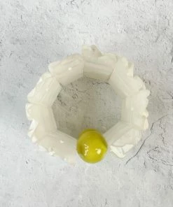 Michaela Malin Rocky Bracelet, White/Chartreuse