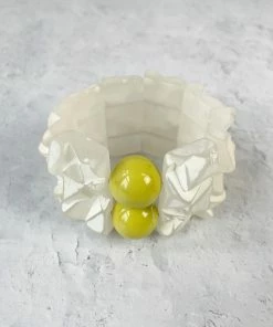 Michaela Malin Rocky Bracelet, White/Chartreuse