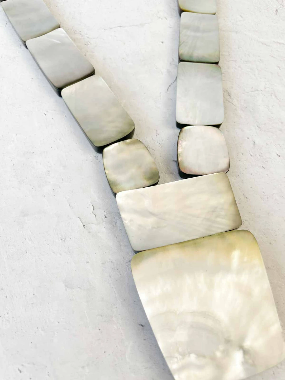 Monies Monies Alice Large V Drop Shell & Leather Necklace, Mother Of Pearl 4 Monies Monies Alice Large V Drop Shell & Leather Necklace, Mother Of Pearl