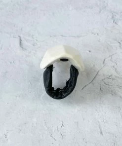 Monies Monies Long Faceted Carved Bone Ring, Bone