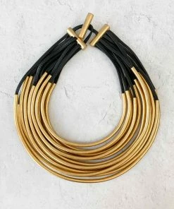 Monies Multistrand Collar Necklace, Gold Monies