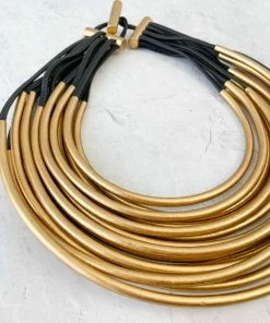 Monies Multistrand Collar Necklace, Gold Monies 7 Monies Multistrand Collar Necklace, Gold Monies