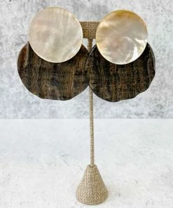 Monies Padova Earclips, Brown/Mother Of Pearl
