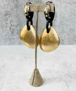 Monies Rio Earclips, Black/Gold