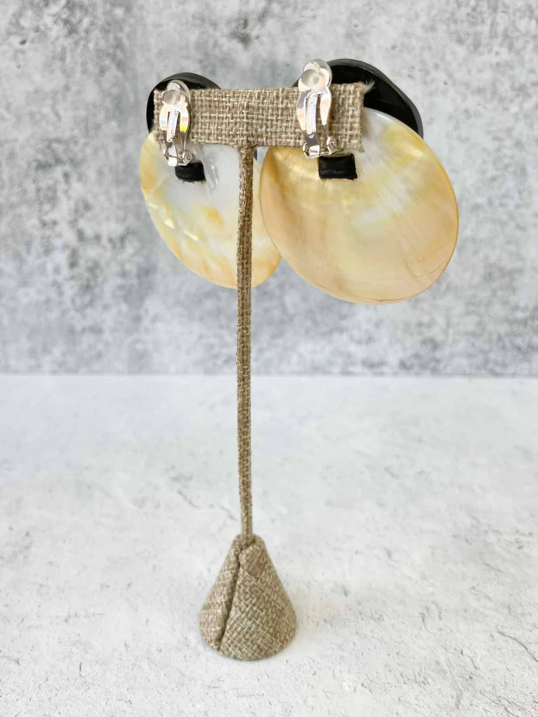 Monies Siracusa Earclips, Brown/Mother Of Pearl