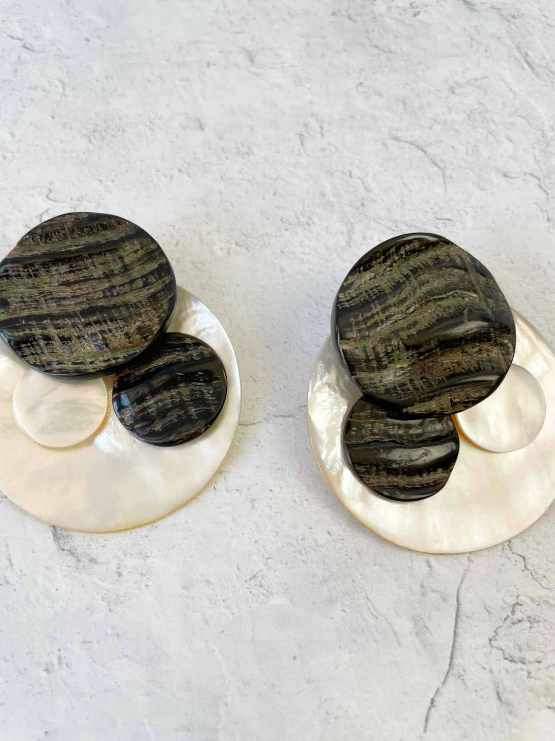 Monies Siracusa Earclips, Brown/Mother Of Pearl