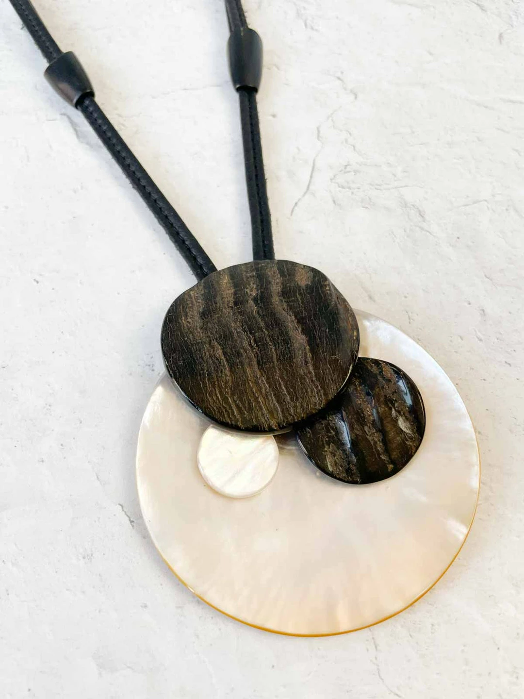 Monies Varese Pendant Necklace, Brown/Mother Of Pearl Monies 4 Monies Varese Pendant Necklace, Brown/Mother Of Pearl Monies