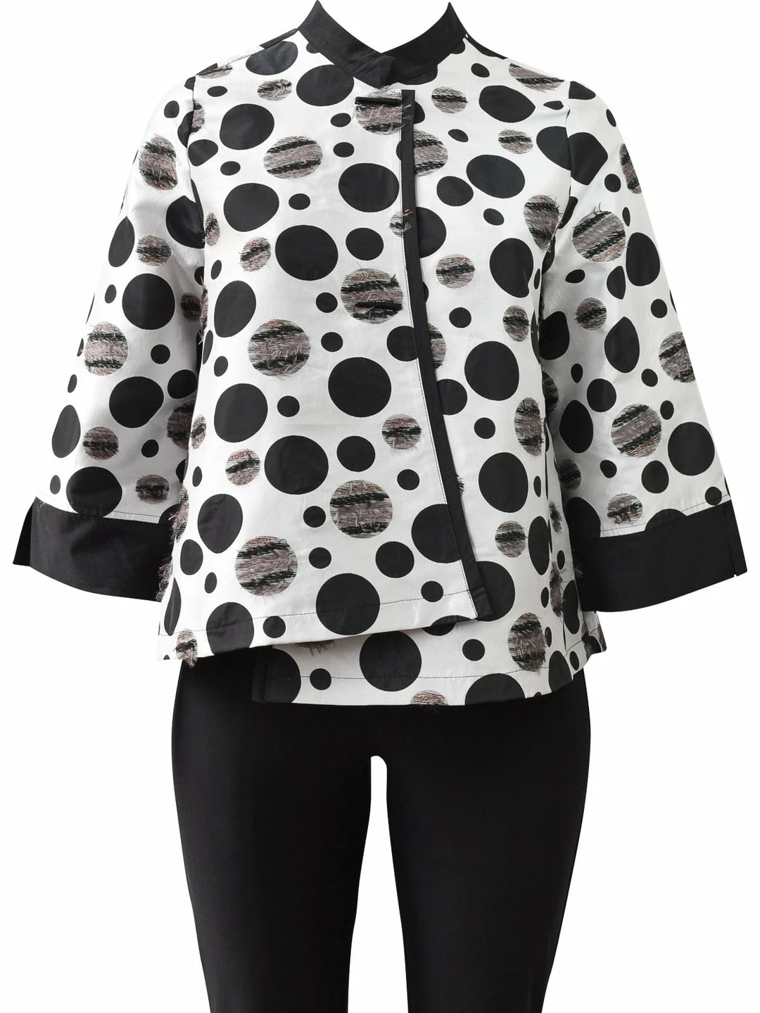 Moonlight Dot Asymmetric Button Jacket, Bronze Multi Moonlight By Y&S