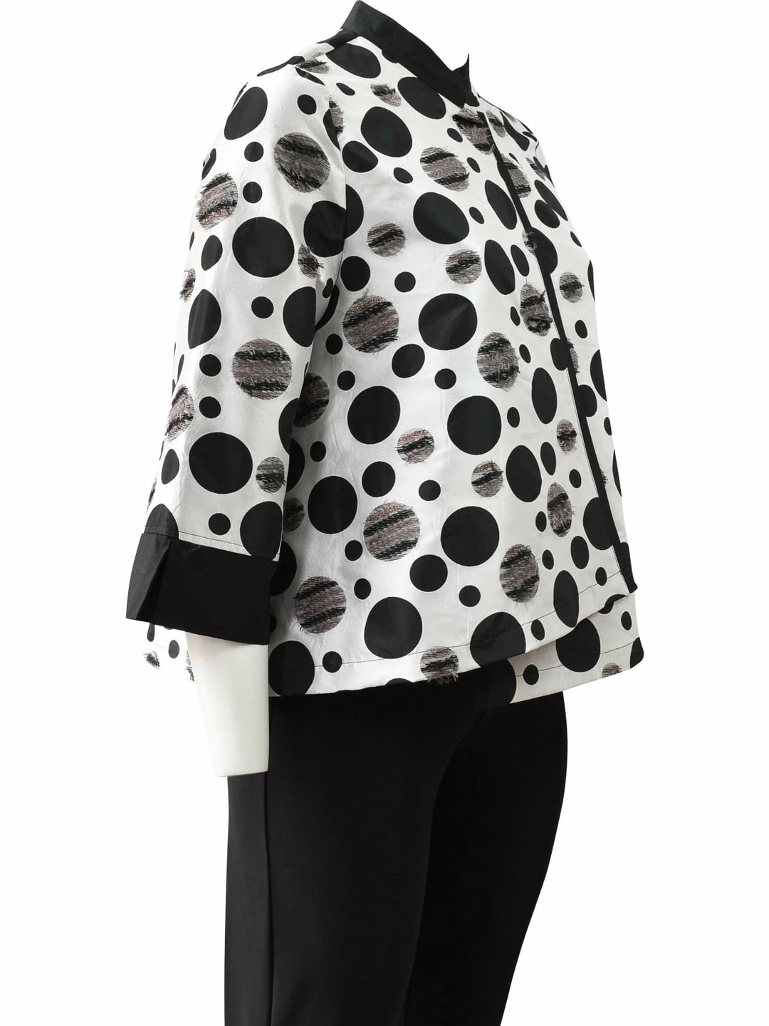 Moonlight Dot Asymmetric Button Jacket, Bronze Multi Moonlight By Y&S