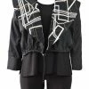 NY 77 Embroidered Collar Short Jacket, Black/Multi