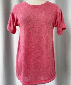 Nally And Millie Nally & Millie Slub Knit Short Sleeve Tee, Azalea