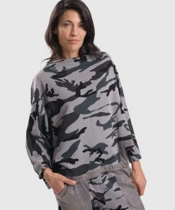 Alembika Alembika Urban Camo Hi Lo Boxy Top, Grey 14 Alembika Alembika Urban Camo Hi Lo Boxy Top, Grey