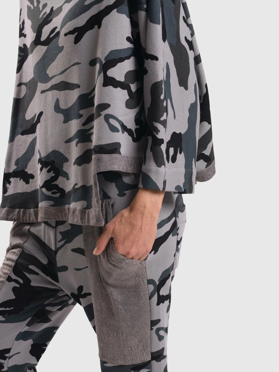 Alembika Alembika Urban Camo Hi Lo Boxy Top, Grey 11 Alembika Alembika Urban Camo Hi Lo Boxy Top, Grey