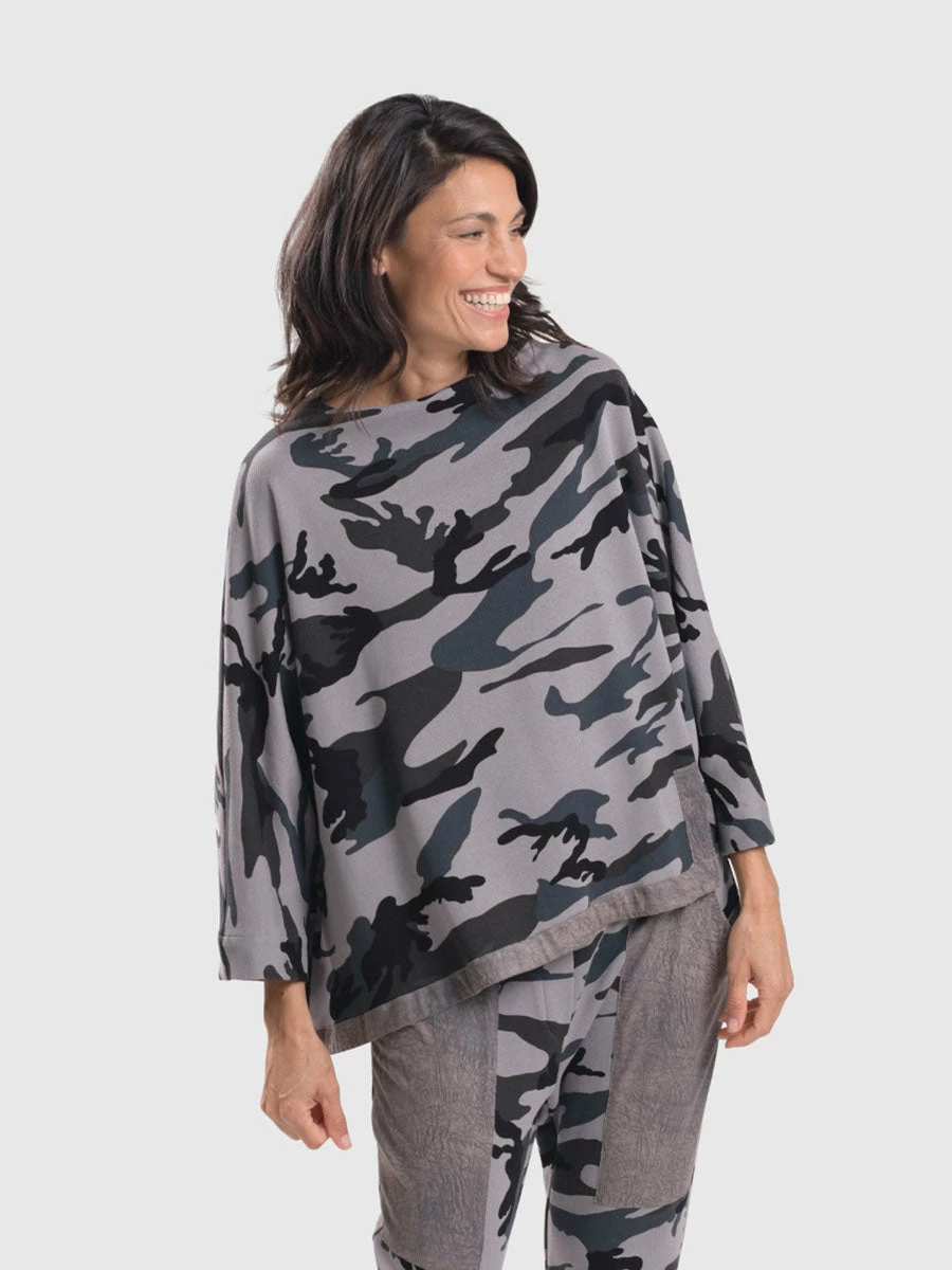 Alembika Alembika Urban Camo Hi Lo Boxy Top, Grey 3 Alembika Alembika Urban Camo Hi Lo Boxy Top, Grey