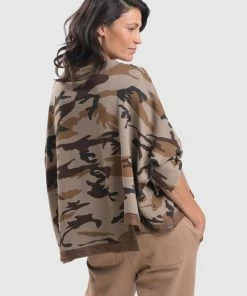 Alembika Alembika Urban Camo Hi Lo Boxy Top, Brown