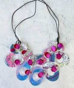 Pattern Gems Harmony Necklace, Iridescent/Magenta Pattern Gems