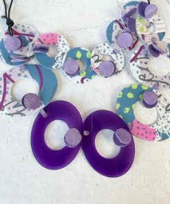 Pattern Gems Pattern Gems Harmony Necklace, Purple/Teal 7 Pattern Gems Pattern Gems Harmony Necklace, Purple/Teal