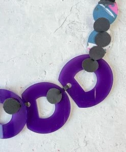 Pattern Gems Rhythm Necklace, Purple/Teal Pattern Gems