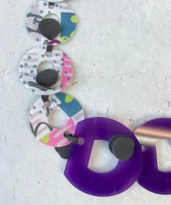 Pattern Gems Rhythm Necklace, Purple/Teal Pattern Gems