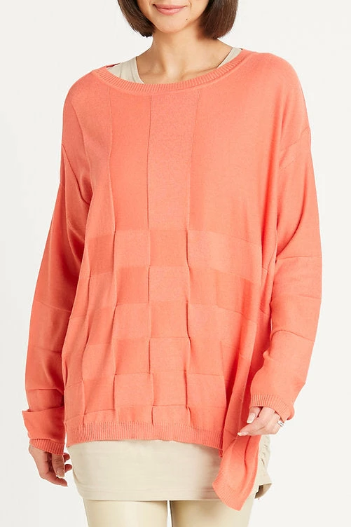 Planet Nu Box Weave Sweater, Peachy Planet 3 Planet Nu Box Weave Sweater, Peachy Planet