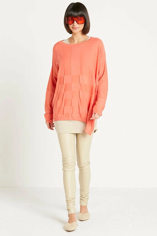 Planet Nu Box Weave Sweater, Peachy Planet 6 Planet Nu Box Weave Sweater, Peachy Planet