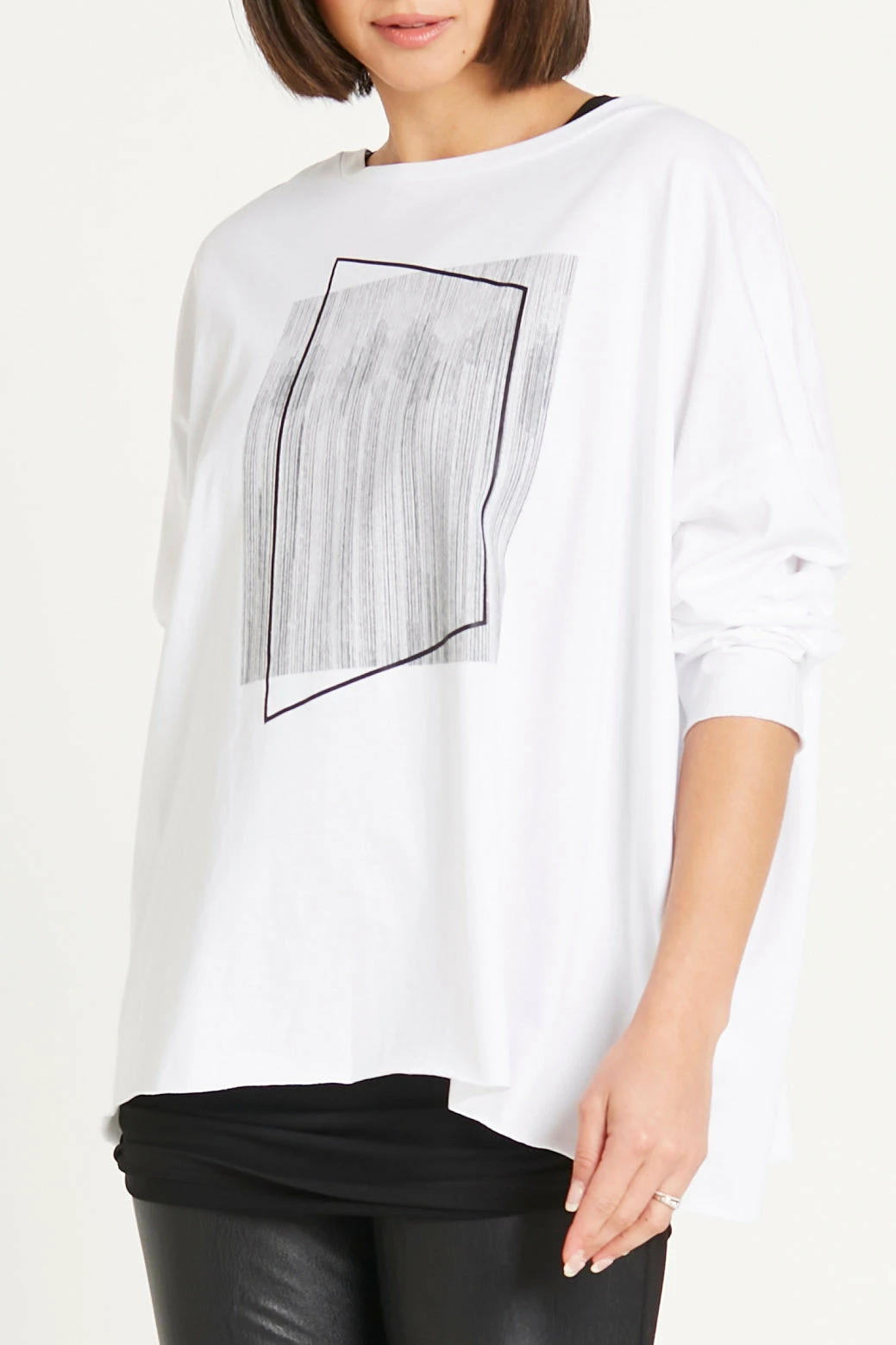 Planet Framed Tee, White/Black 3 Planet Framed Tee, White/Black