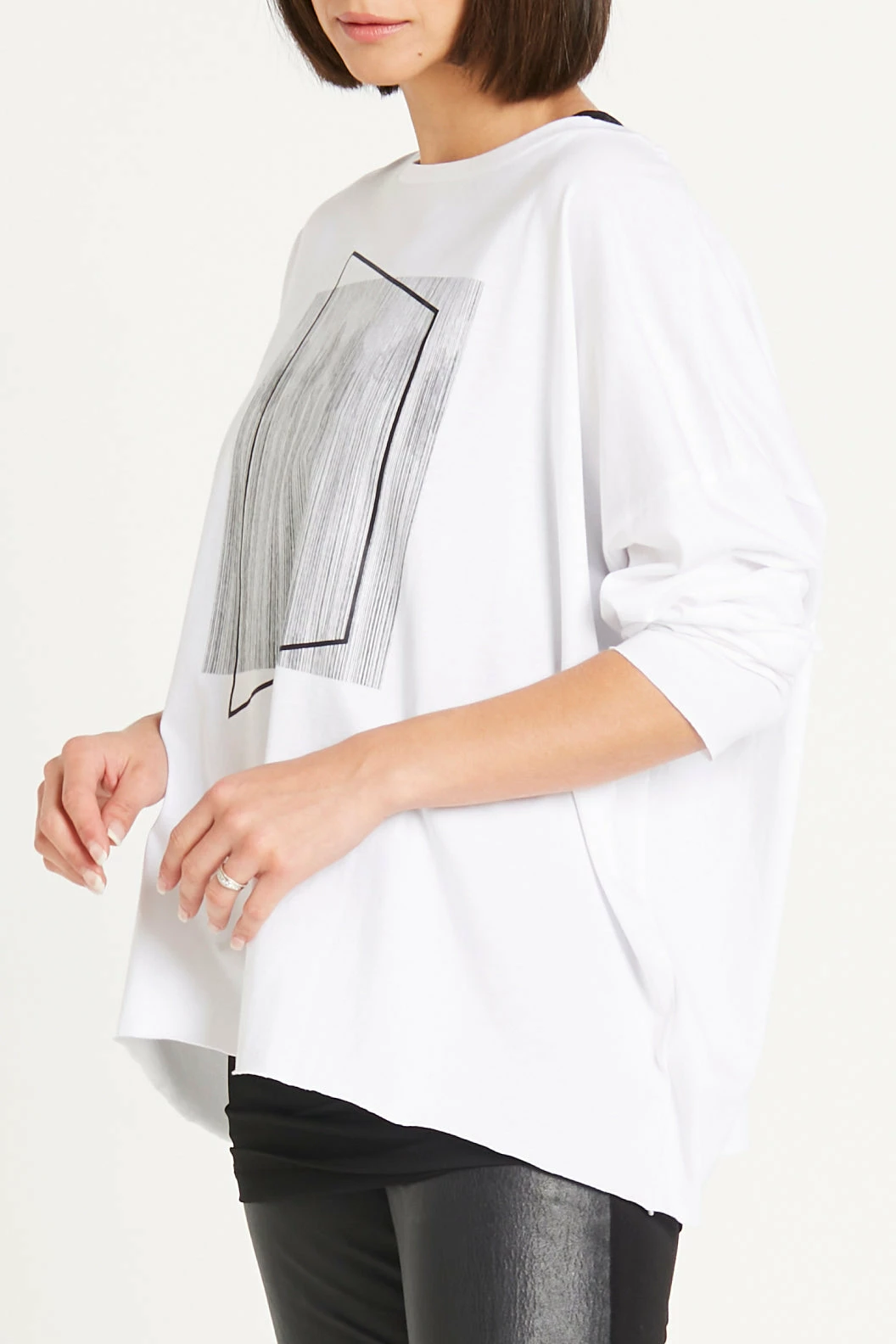 Planet Framed Tee, White/Black 5 Planet Framed Tee, White/Black