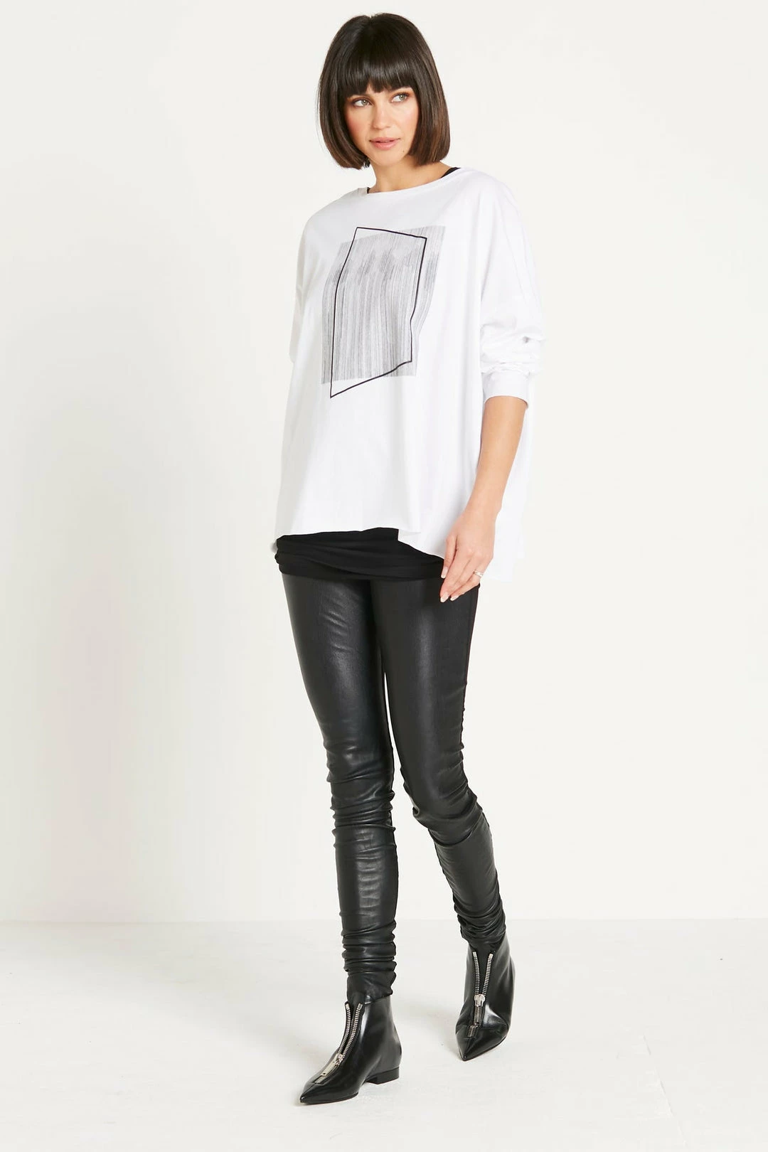 Planet Framed Tee, White/Black 6 Planet Framed Tee, White/Black