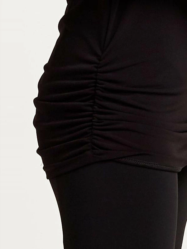 Planet Matte Jersey Ruche Tank, Black Planet