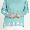 Planet Polka Dot Boxy Tee, Nile/White Planet