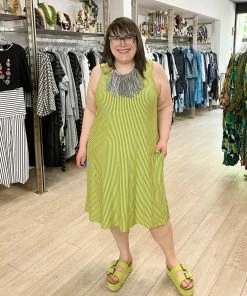 Pure Essence Pure Essence A-Line Tank Dress, Citrus/Grey