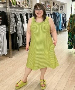 Pure Essence Pure Essence A-Line Tank Dress, Citrus/Grey