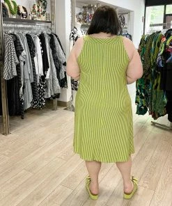 Pure Essence Pure Essence A-Line Tank Dress, Citrus/Grey