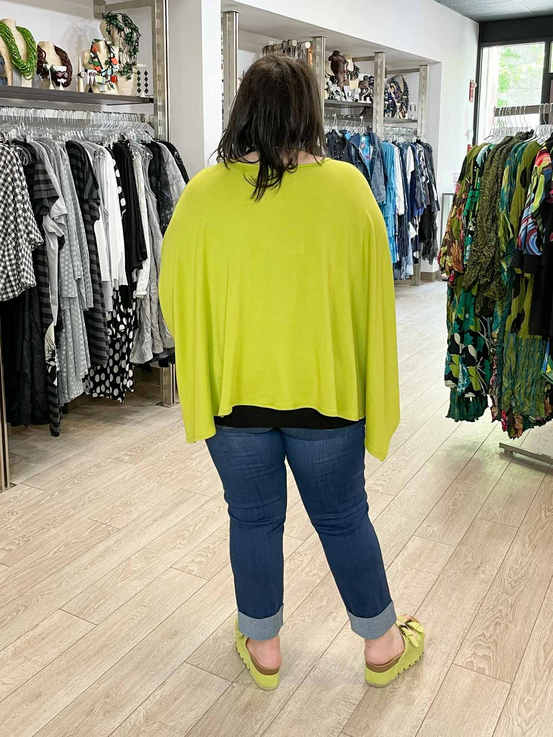 Pure Essence Oversized Poncho Top, Kiwi