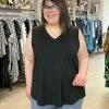 Pure Essence V-Neck Tank Top, Black 1 Pure Essence V-Neck Tank Top, Black
