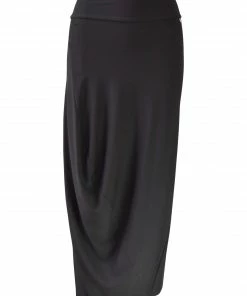 Q'Neel Drape Side Skirt, Black