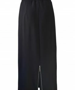 Q'Neel Ponte Knit Back Zip Skirt, Black Q'Neel