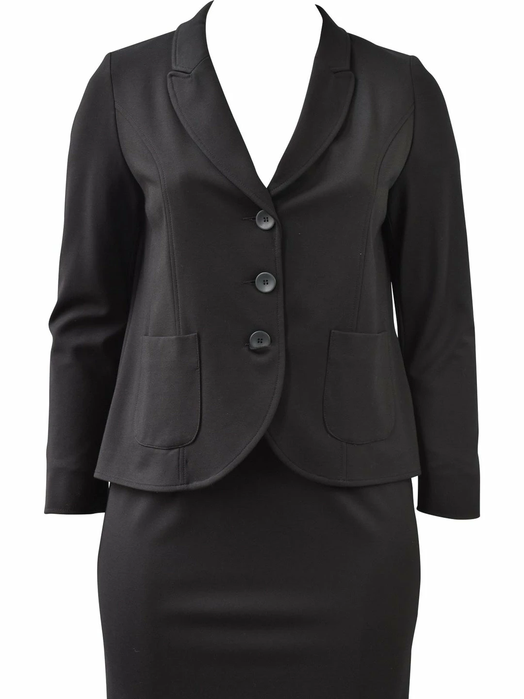 Q'Neel Ponte Pocket Blazer, Black 3 Q'Neel Ponte Pocket Blazer, Black