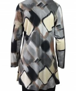 Q'Neel Q'Neel Printed Round Neck Tunic, Grey/Multi 7 Q'Neel Q'Neel Printed Round Neck Tunic, Grey/Multi