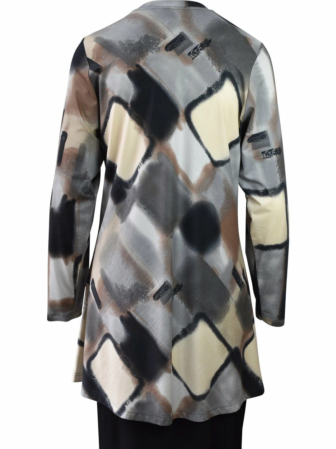 Q'Neel Q'Neel Printed Round Neck Tunic, Grey/Multi 5 Q'Neel Q'Neel Printed Round Neck Tunic, Grey/Multi