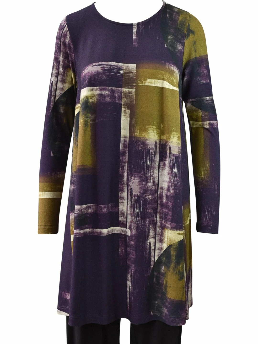 Q'Neel Printed A-Line Tunic, Plum/Ochre 3 Q'Neel Printed A-Line Tunic, Plum/Ochre