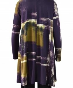 Q'Neel Printed A-Line Tunic, Plum/Ochre