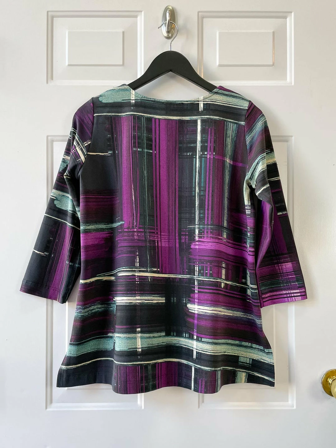 Q'Neel Printed V-Neck Top, Magenta/Teal 4 Q'Neel Printed V-Neck Top, Magenta/Teal