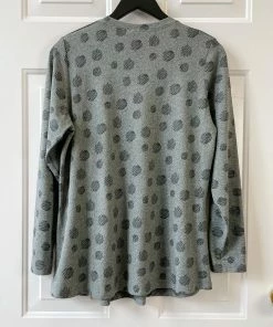 Q'Neel Scribble Dot Scoop Neck Top, Grey Q'Neel