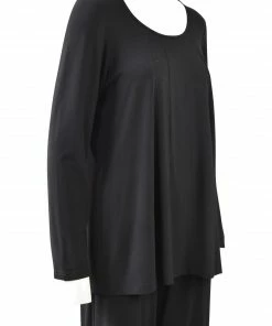 Q'Neel Seam Front Top Long Sleeve, Black Q'Neel