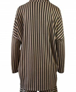 Q'Neel Q'Neel Striped Cowl Pocket Top, Black/Taupe 7 Q'Neel Q'Neel Striped Cowl Pocket Top, Black/Taupe